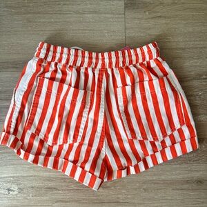 retro style orange cream stripped forever 21 shorts in small